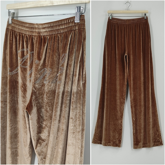 VS Pink | velour wide leg pants - Picture 1 of 4